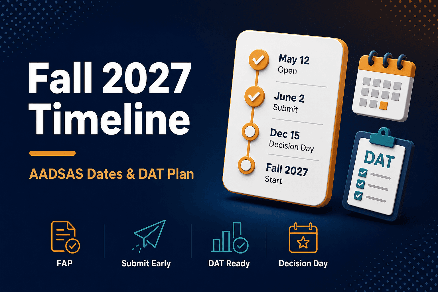 Dental School Timeline 2027: AADSAS Dates & DAT Plan